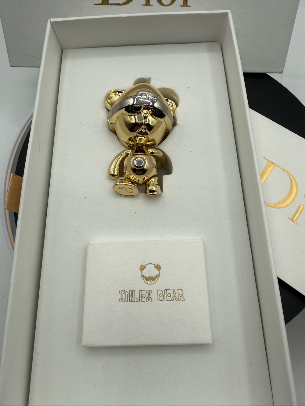 Rare Dior Inlex teddy bear charm keychain brand new full inclusion
